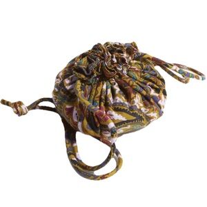 Vera Bradley Women's Drawstring Jewelry Bag Cotton Buta Spray Print Travel NWT